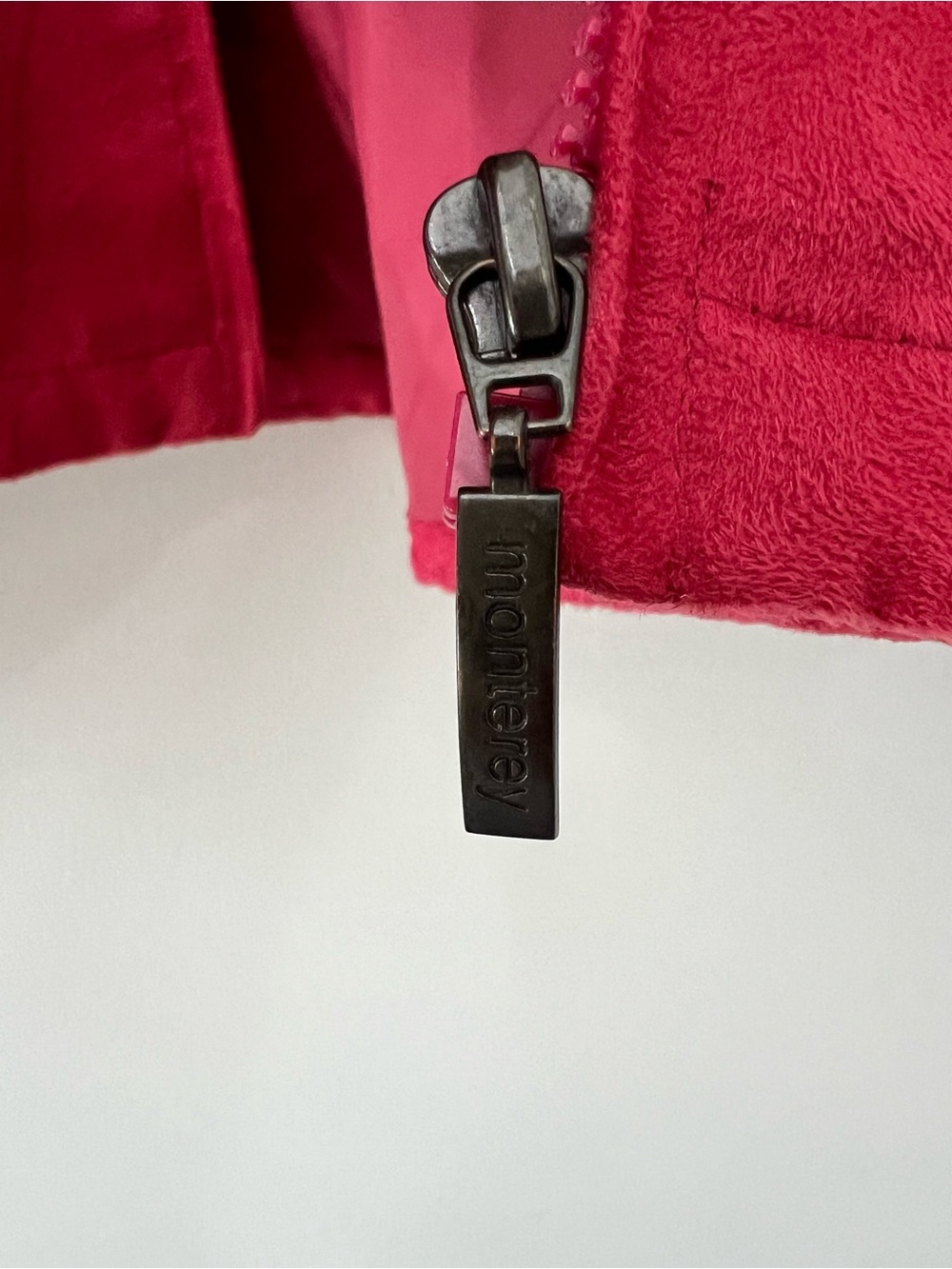 VTG 90's Monterey Club Red Faux Suede Golf Jacket Full Zip Velvet Feel Mens M - Picture 9 of 14